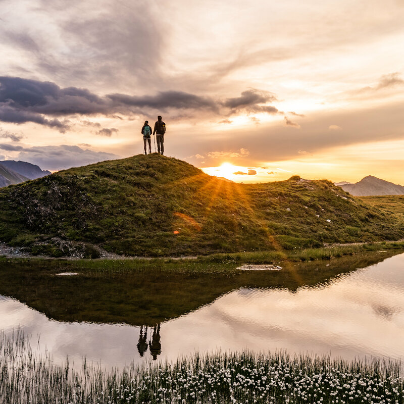 Etappe 9 - Sonnenuntergang nahe Glorerhütte Etappe 9 - Sonnenuntergang nahe Glorerhütte