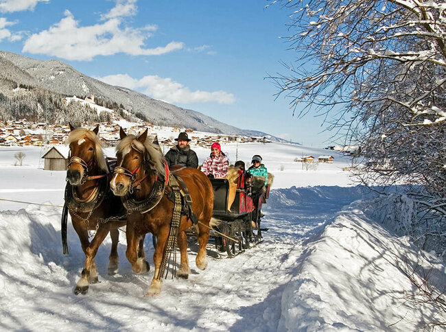 Pferdeschlittenfahrt - Strassen Winterlichte Pferdeschlittenfahrt in Strassen
