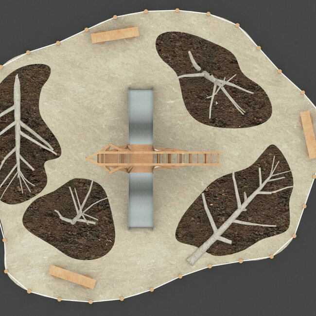 Cinni die Wasseramsel - Ochsenlacke Eine Skizze aus der Ansicht von oben von "Cinni der Wasseramsel", ein Spielgerät welches sich bei dem Wassermythos Ochsenlacke befindet.