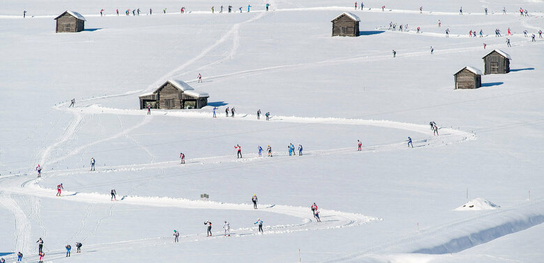 Dolomitenlauf 2019 Luftbild vom Dolomitenlauf 2019 der Tilliacher Felder mit den zahlreichen kleinen Stadeln