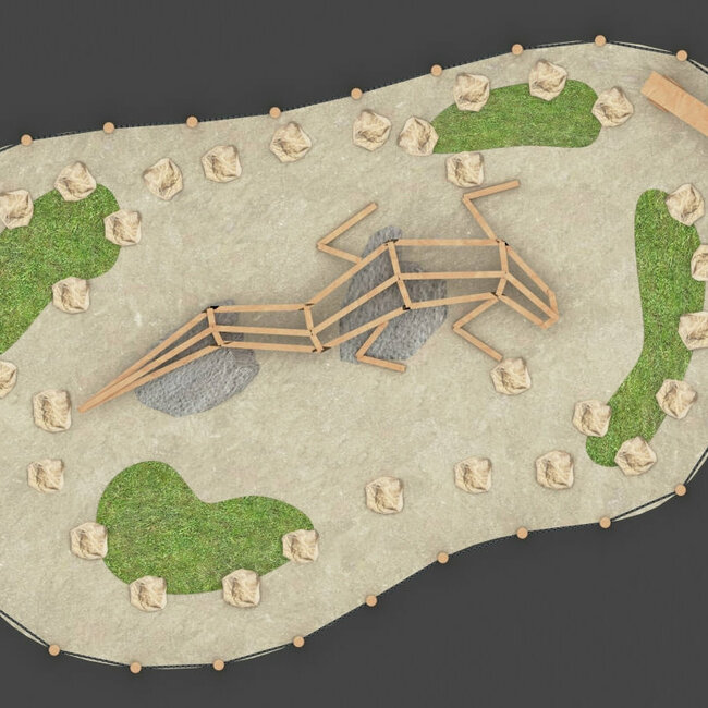 Uro der Bergmolch - Ochsenlacke Eine Skizze aus der Ansicht von oben von "Uro dem Bergmolch", einem Spielgerät von dem Wassermythos Ochsenlacke.