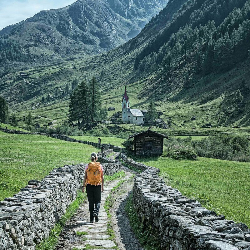 Windtal am Hoch-Tirol-Trail Heilig Geist Kapelle im Windtal